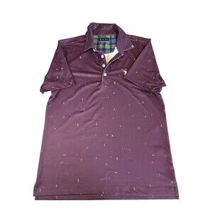 William Murray Golf Polo Mens S Small Performance All Over Print Golf Shirt GUC